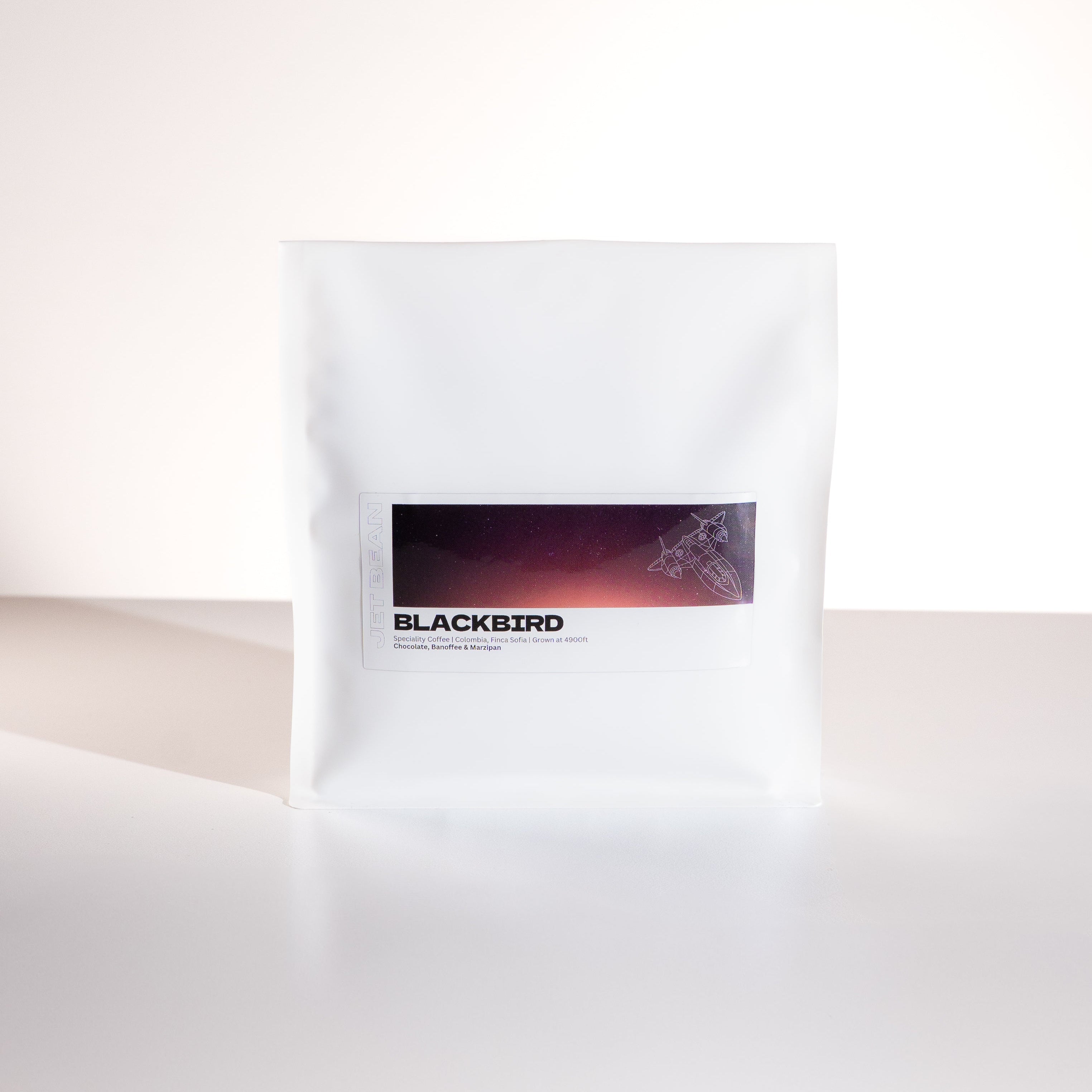 White product packaging with 'Blackbird' branding on a white background